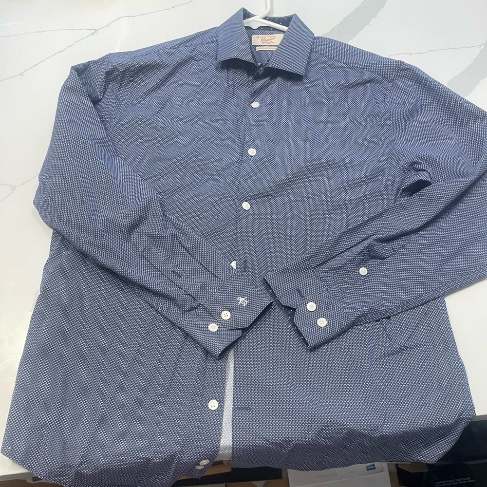 Men’s Dress shirt, blue, cool design.